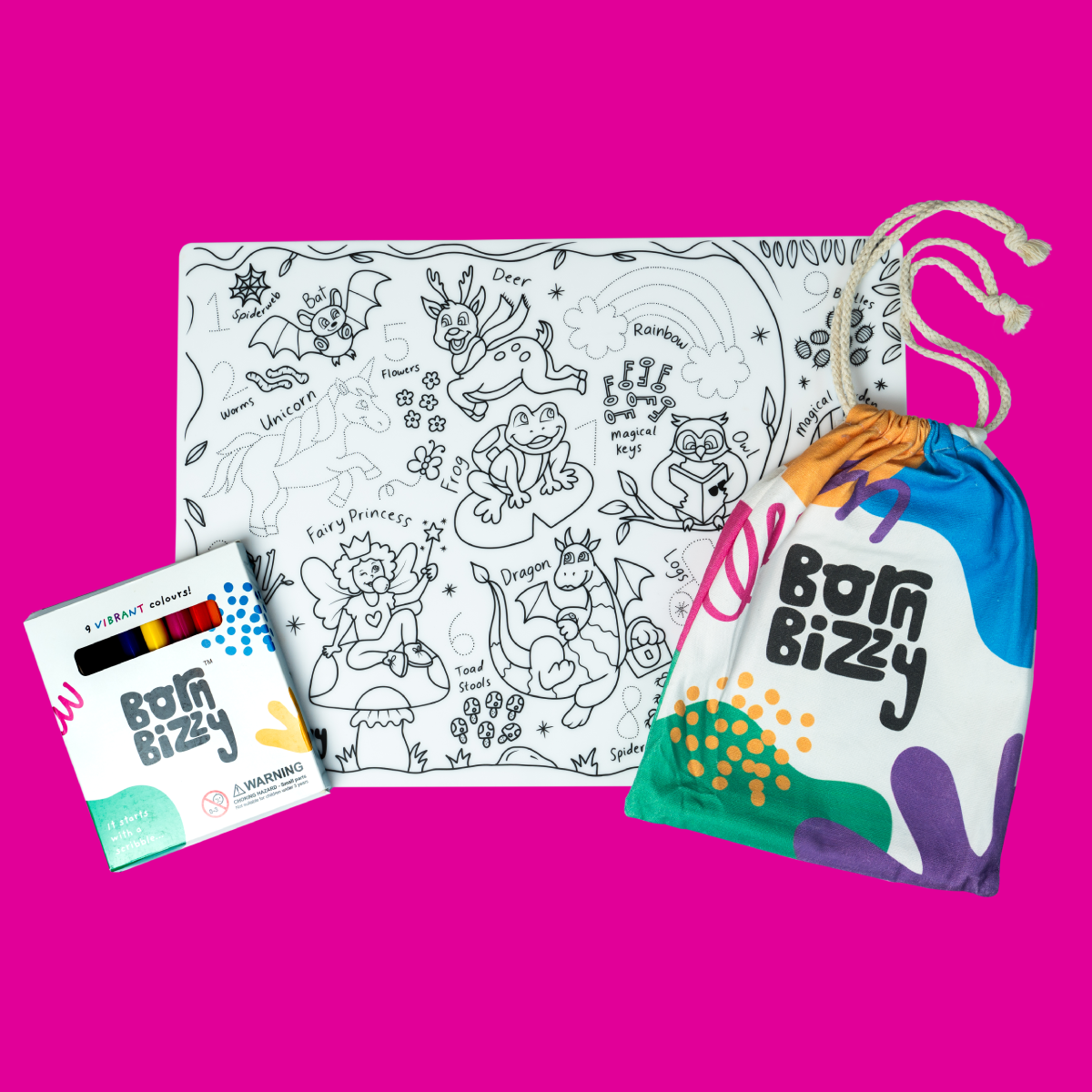Enchanted Fairy Garden Reusable Silicone Colouring Mat Set