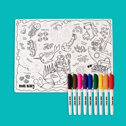 Under The Sea Reusable Silicone Colouring Mat Set